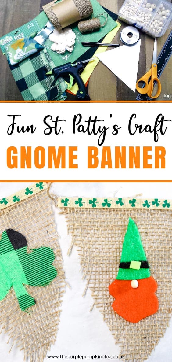 Fun St Pattys Craft Gnome Banner