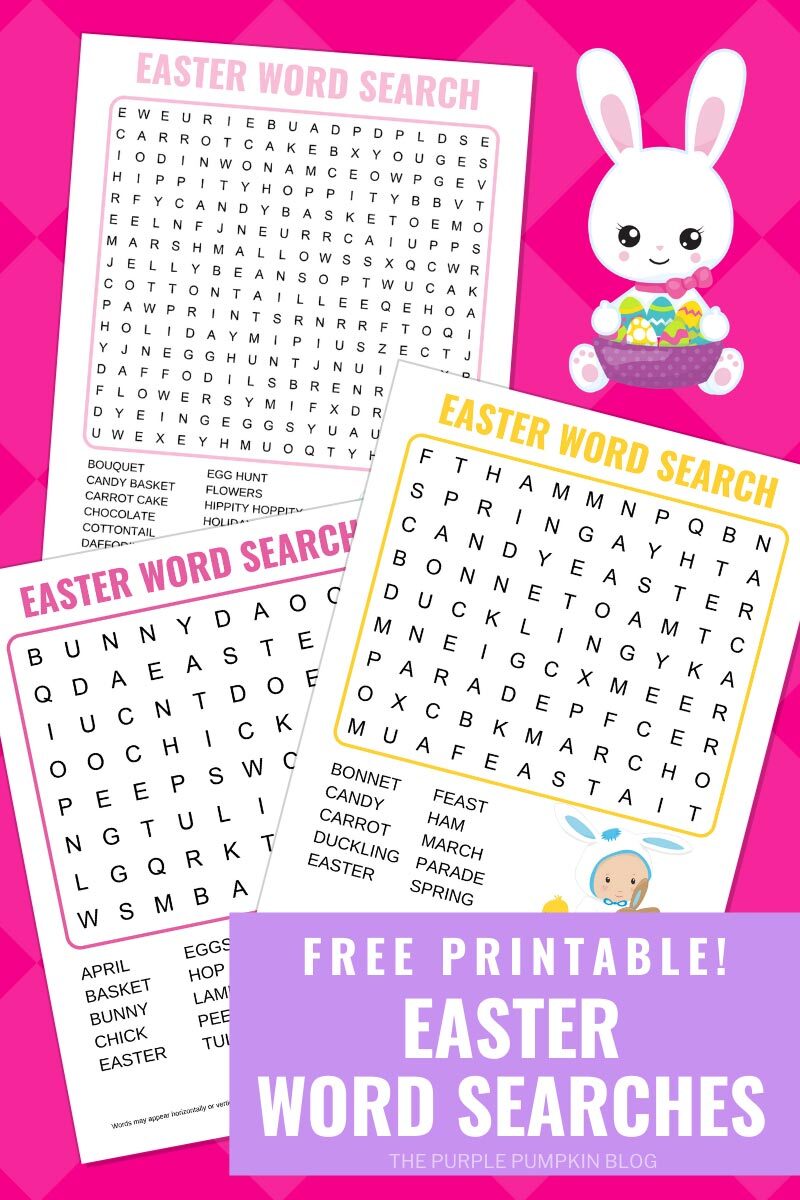 Word Search Free Printables for Easter