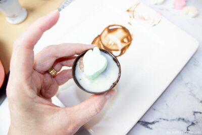 Adding Marshmallow To Chocolate Bomb