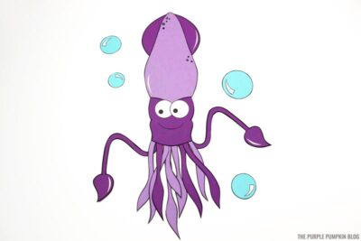 Assembled Paper Squid Pieces