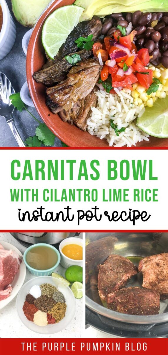 Carnitas Bowl with Cilantro Lime Rice (Instant Pot Recipe)