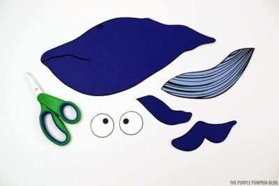 Cut Paper Blue Whale Pieces