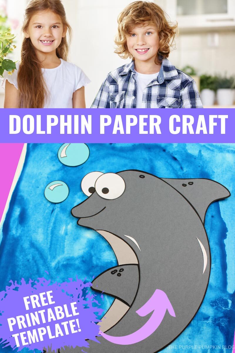 Dolphin Paper Craft with Printable Template