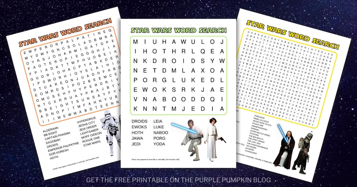 Free Printable Star Wars Word Search Puzzles for May the 4th!