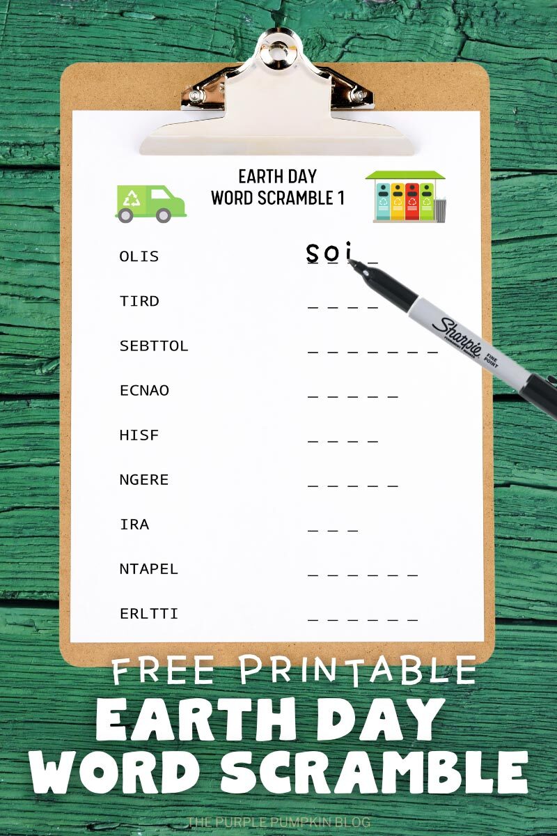 Free Printable Earth Day Word Scramble