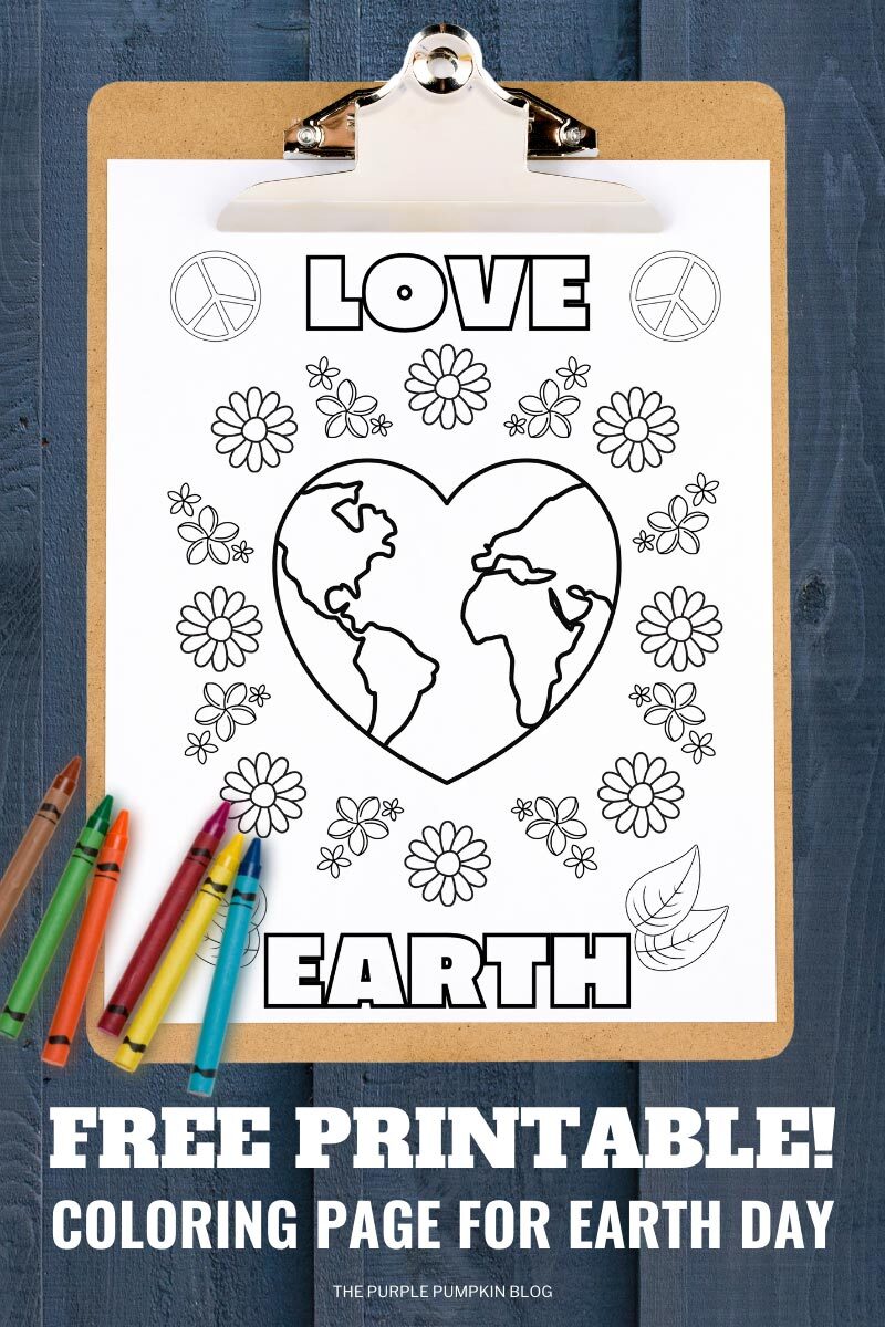 Free Printable LOVE EARTH Coloring Page