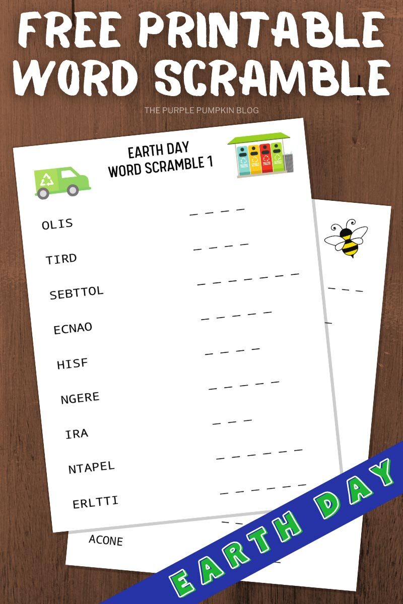 Free Printable Word Scramble for Earth Day