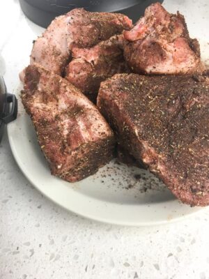 Herb Rubbed Pork Shoulder Chunks
