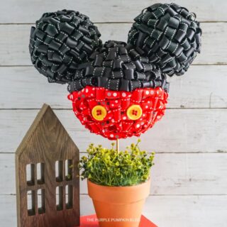 How to Make a Looped Ribbon Mickey Mouse Topiary Decoration