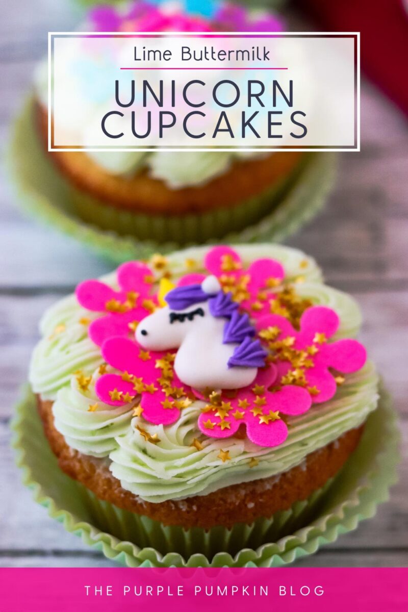 Lime Buttermilk Unicorn Cupcakes