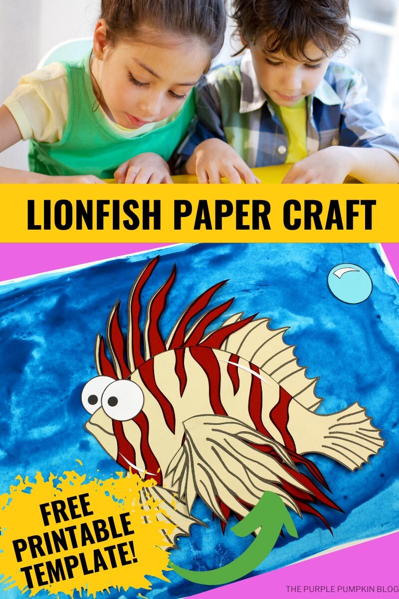 Lionfish Paper Craft with Free Template