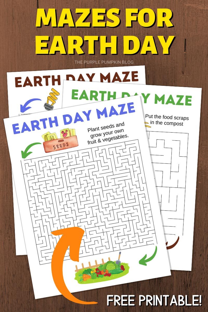 Mazes for Earth Day - Free Printable!