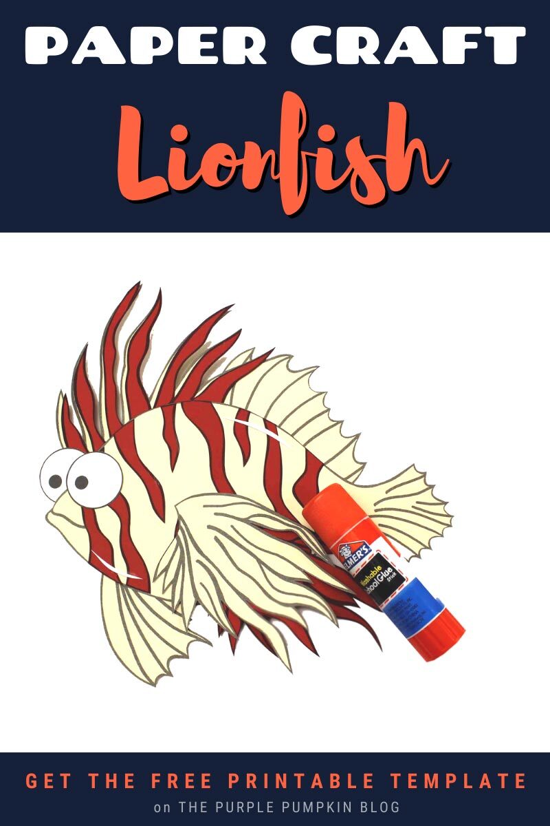 Paper Craft Lionfish with Printable Template