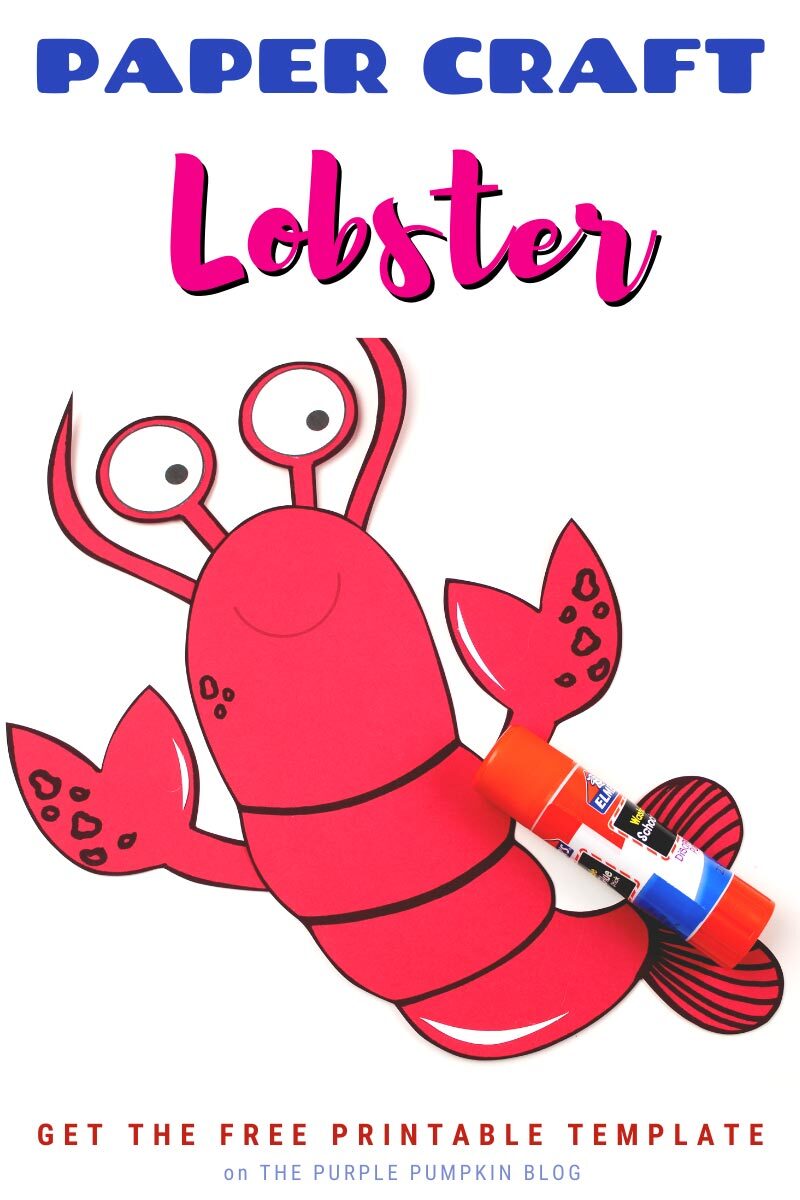 Paper Craft Lobster with Printable Template