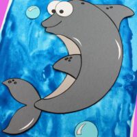 Cute Paper Dolphin Craft with Free Printable Template!