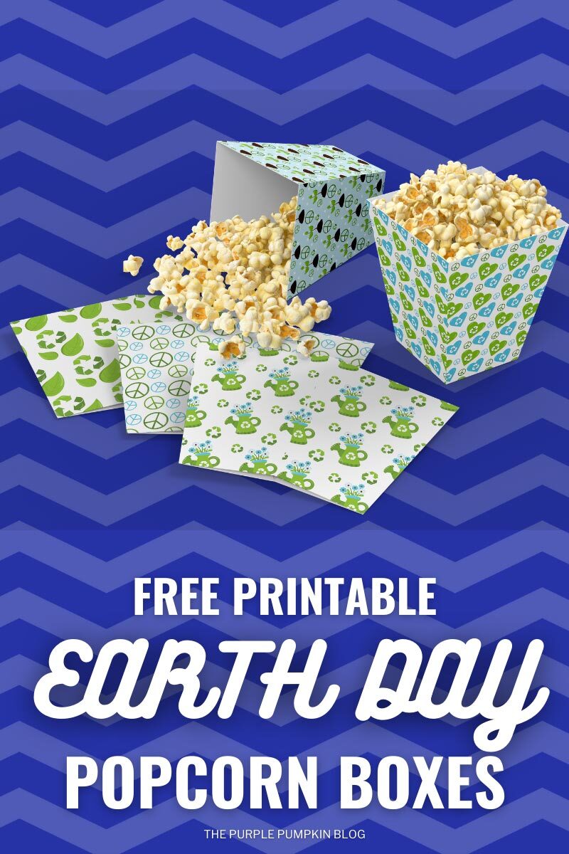 Printable Earth Day Popcorn Boxes