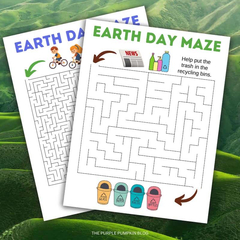 Printable Mazes for Earth Day