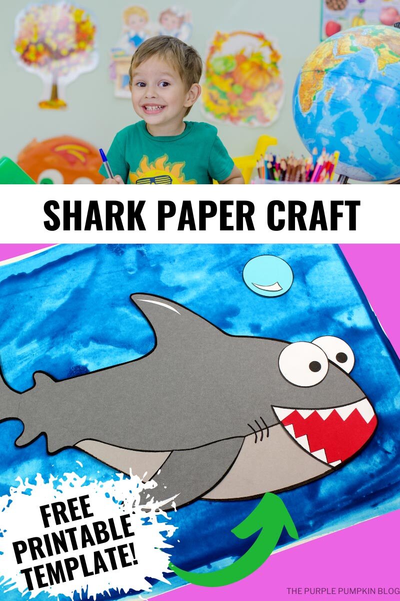 Shark Paper Craft with Printable Template