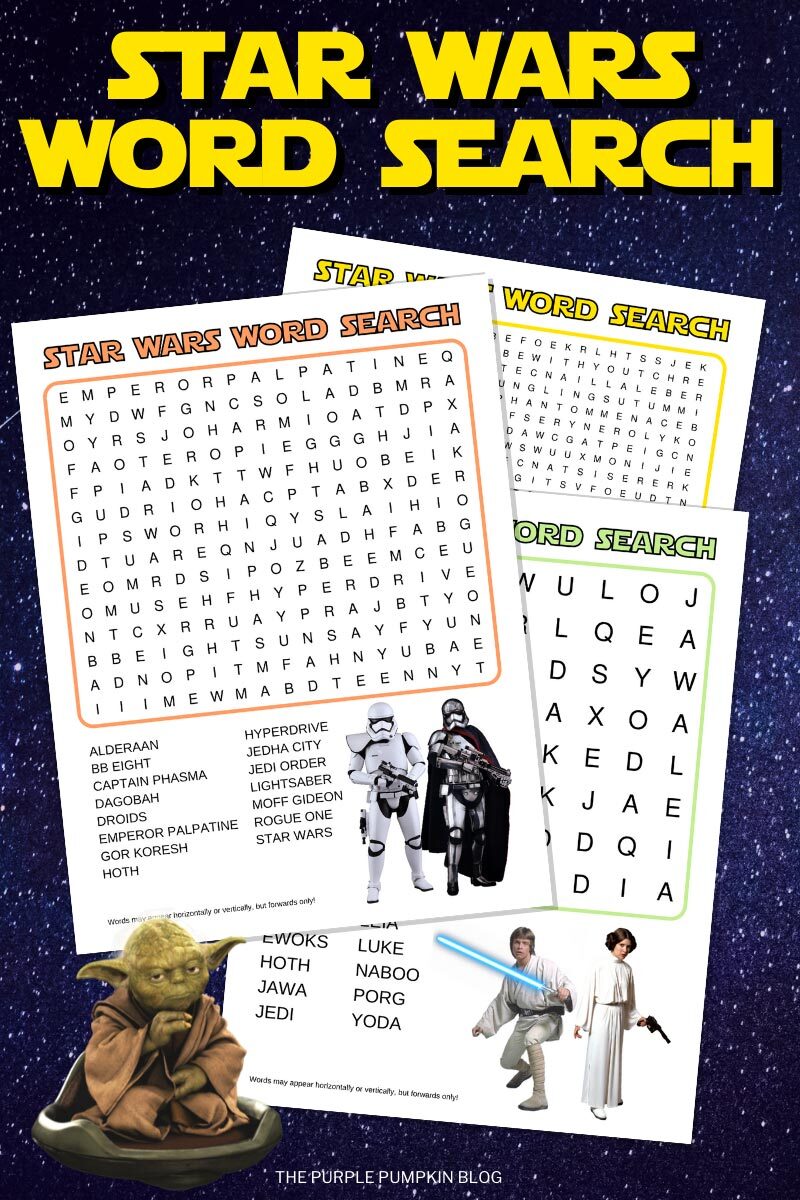 Free Printable Star Wars Word Search Puzzles for May the 4th!