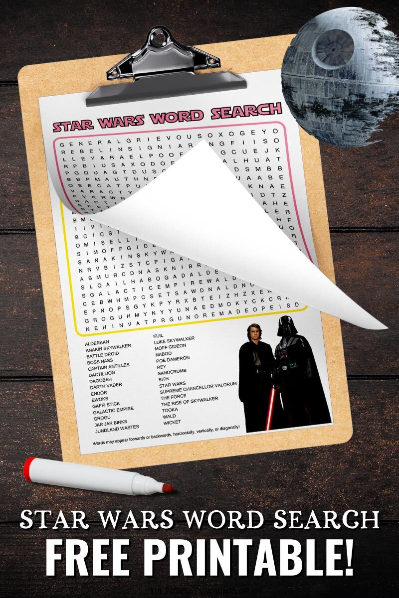 Star Wars Word Search Printable for May the 4th