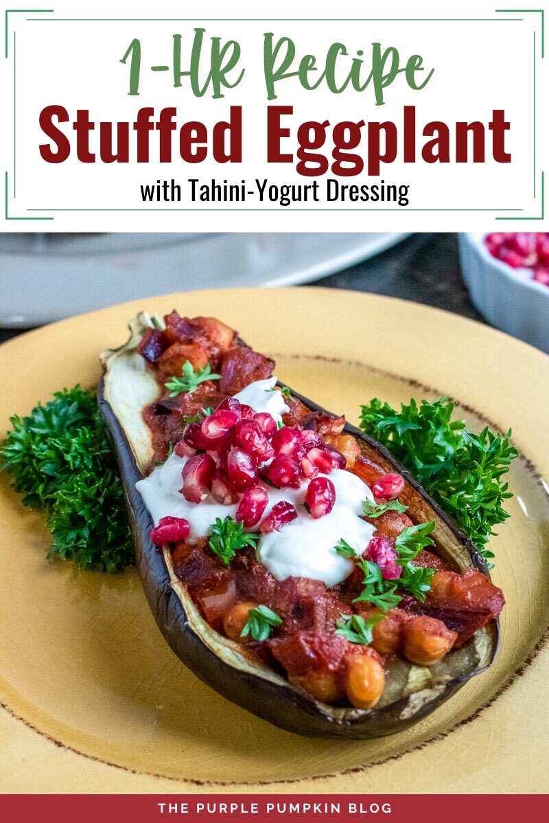 1-Hr Recipe for Stuffed Eggplant with Tahini-Yogurt Dressing