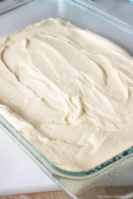 Cake Batter in Sheet Pan