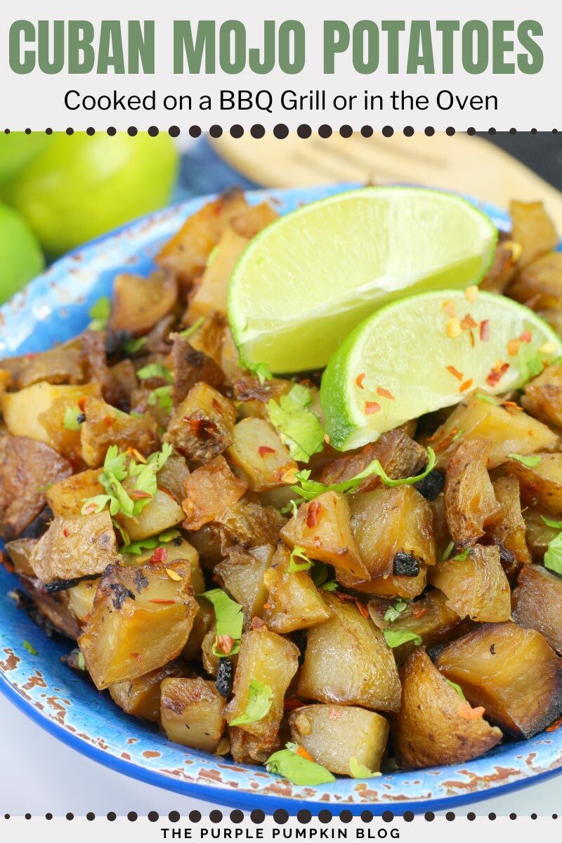 Cuban Mojo Potatoes Cooked on a BBQ Grill or in the Oven