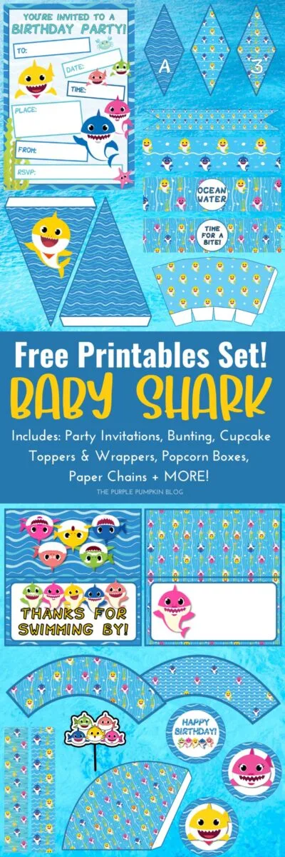 Free Baby Shark Party Printables!: Baby Shark Printables