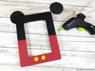Gluing Ears & Buttons to Frame