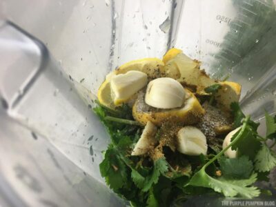 Making the Green Sauce in a Blender