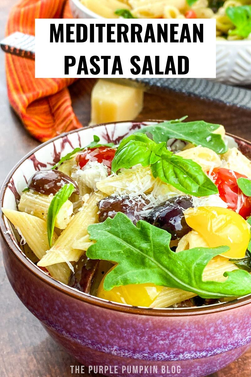 Mediterranean Pasta Salad with Basil, Kalamata Olives, and Feta