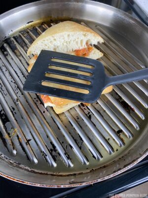 Pressing the Panini in Grill Pan