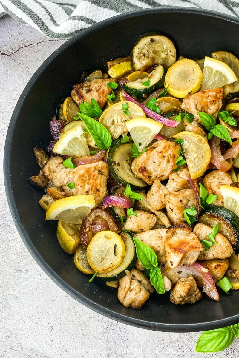 Recipe for One-Pan Lemon Chicken & Summer Squash
