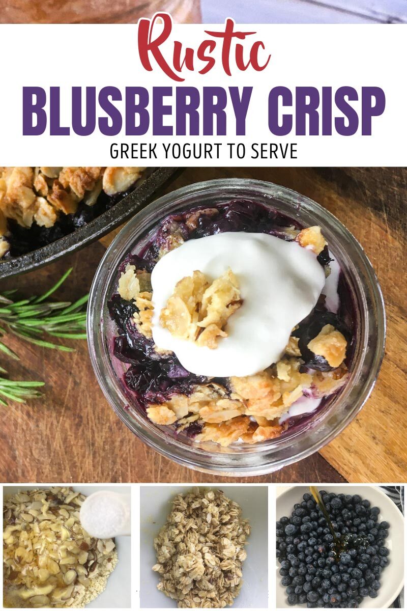 Rustic Blueberry Crisp with Greek Yogurt to Serve
