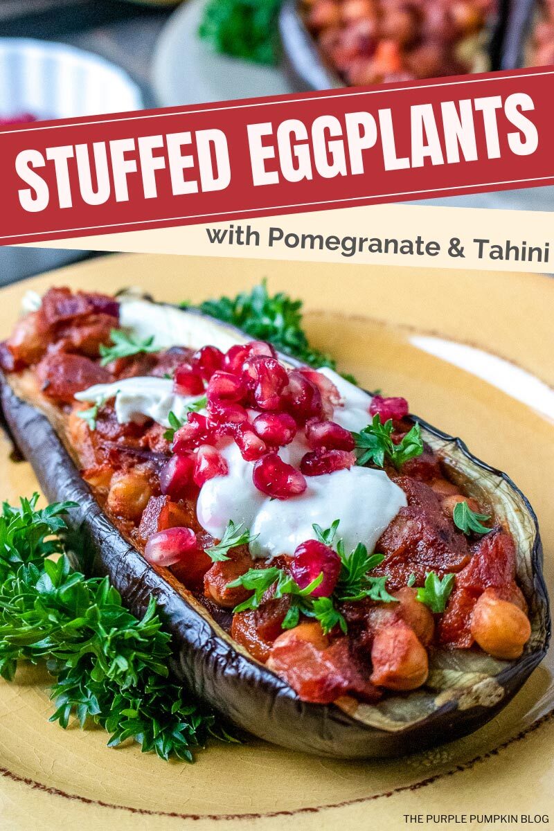 Stuffed Eggplants with Pomegranate & Tahini