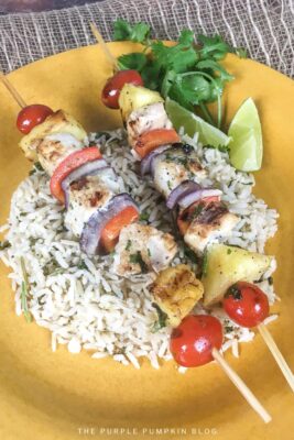 Swordfish Kebabs with Cilantro Lime Rice