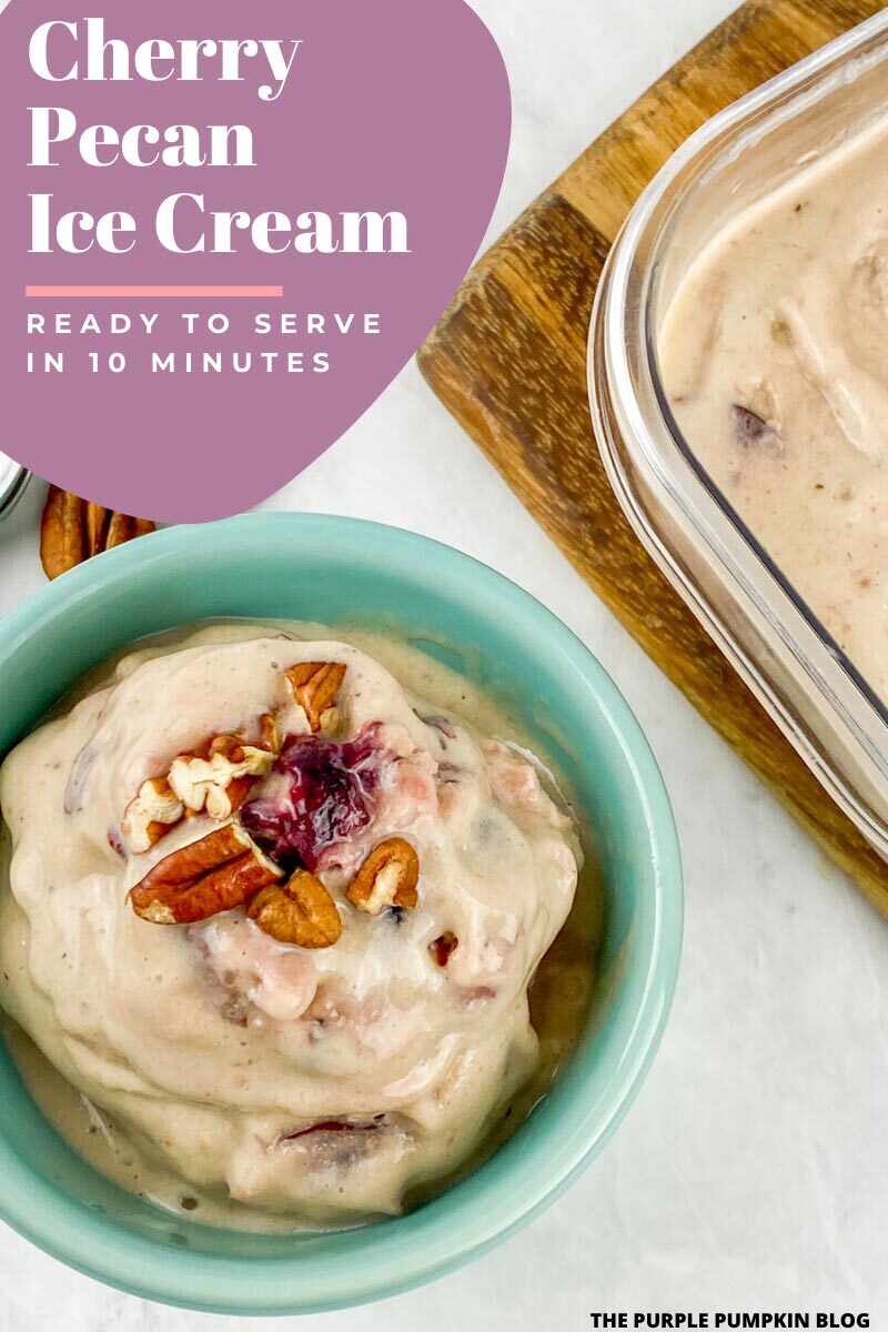 Cherry Pecan Ice Cream - Ready to serve in 10 Minutes