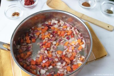 Cooking the Onions and Pepper