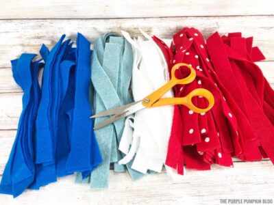 Cut Strips of Felt Fabric
