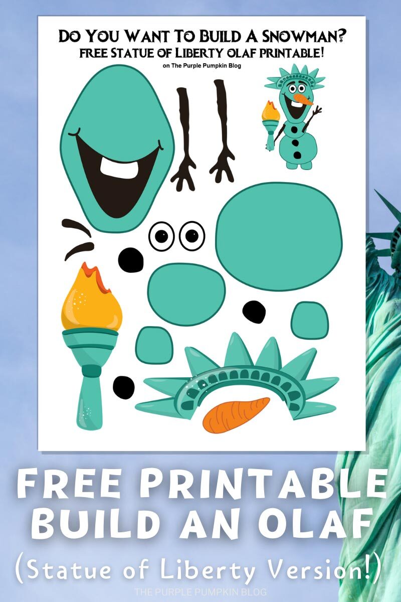 Free Printable Build An Olaf - Statue of Liberty Version