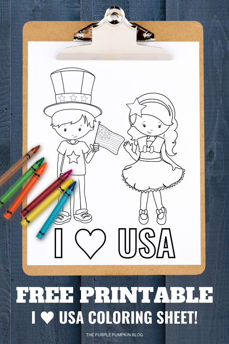 Free Printable I Heart USA Coloring Sheet!