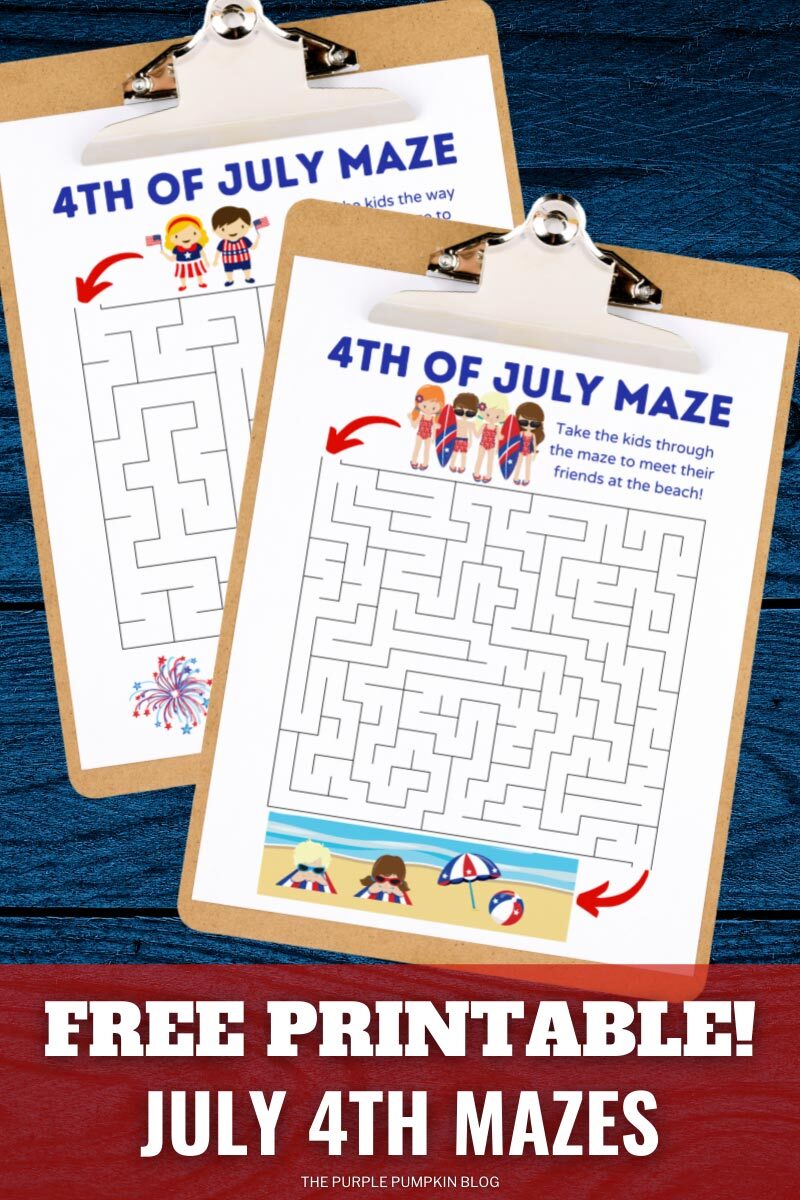 Free Printable! July 4th Mazes