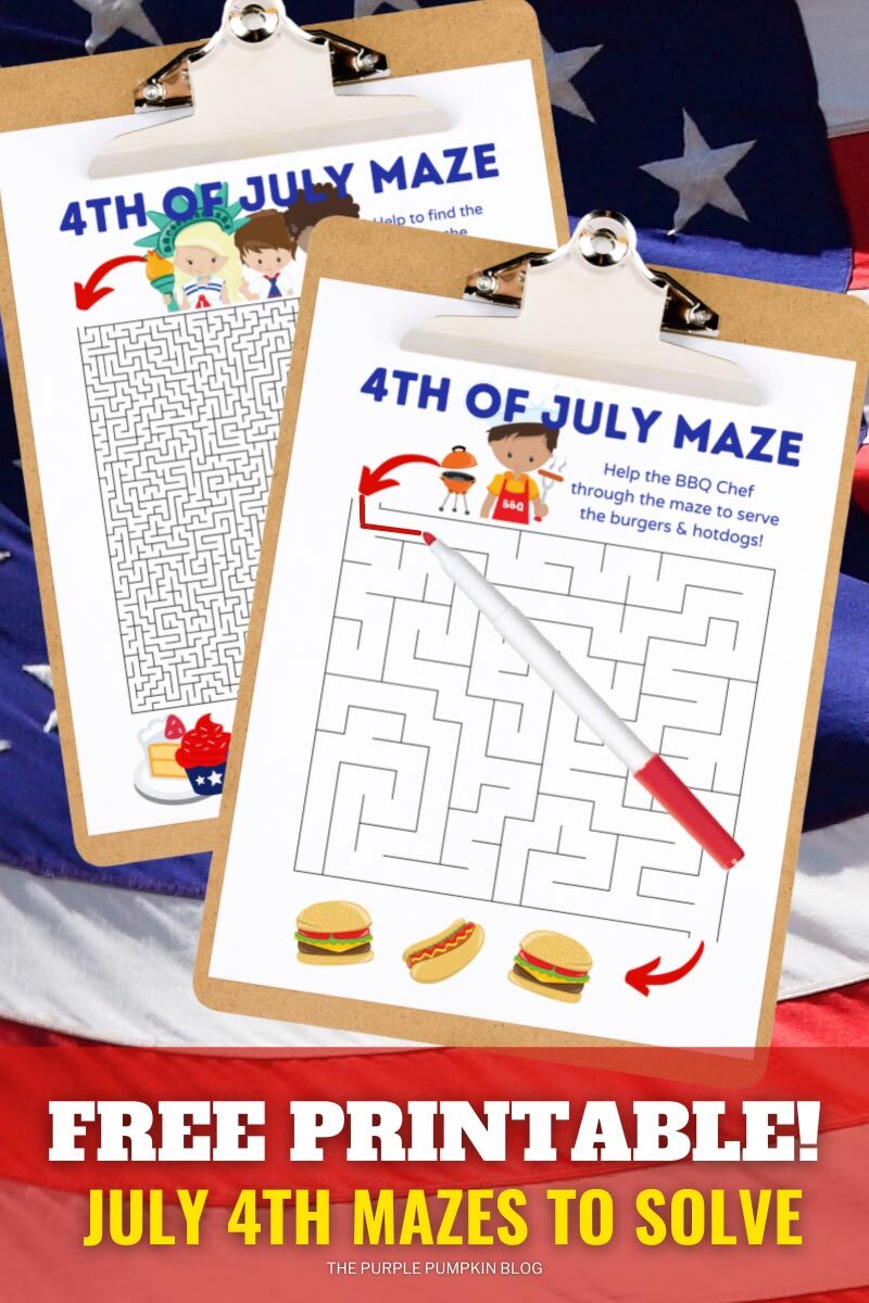 Free Printable! July 4th Mazes to Solve