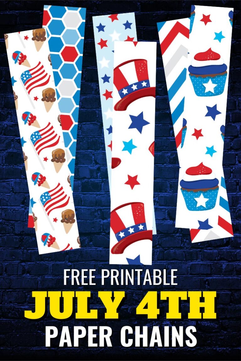 Free Printable Paper Chains for the 4th of July! A Simple Paper Craft!