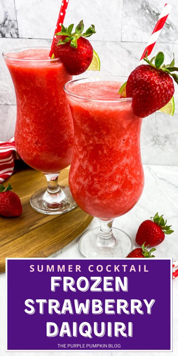 Frozen Strawberry Daiquiri Summer Cocktail