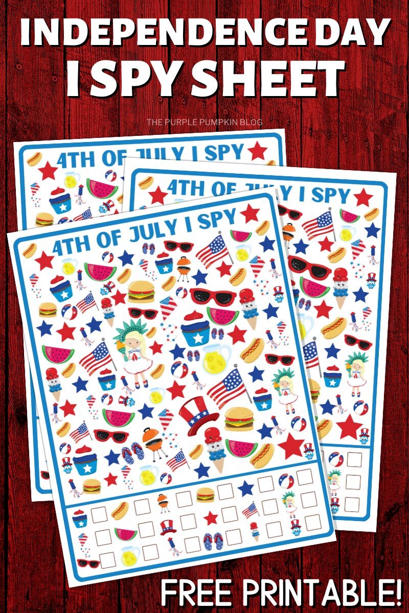 Independence Day I Spy Sheet - Free Printable!