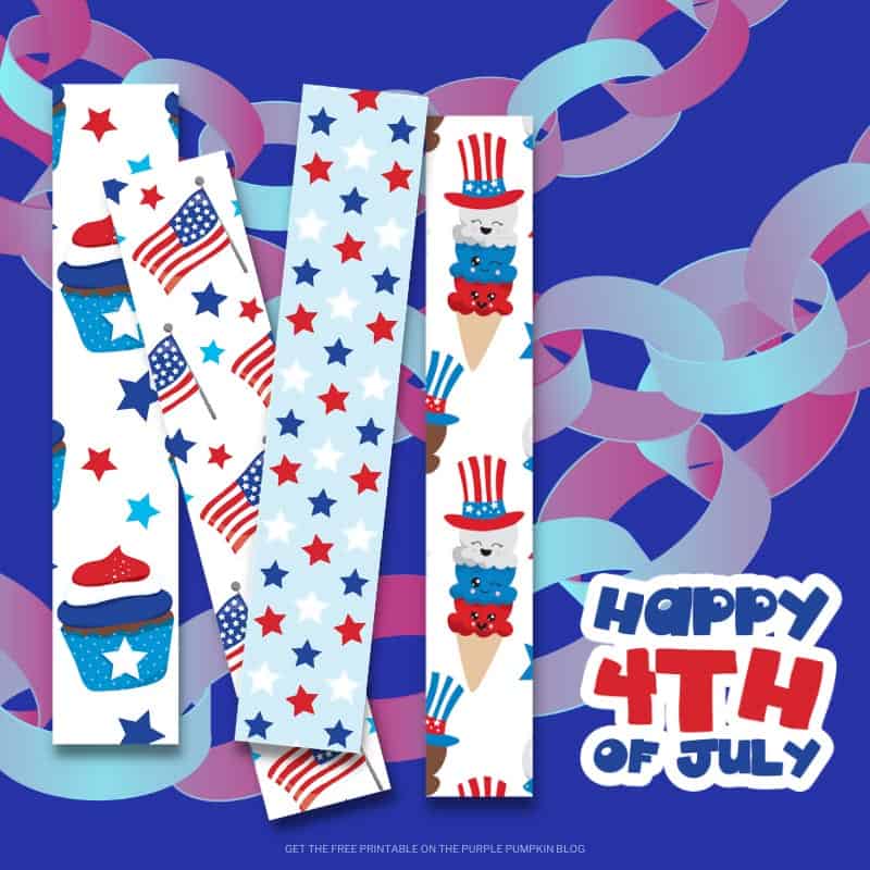 Printable Paper Chains for the 4th of July