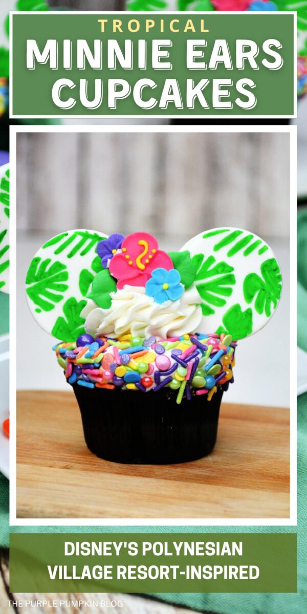 Tropical Minnie Ears Cupcakes