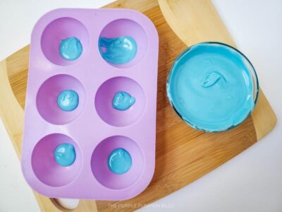Blue Candy Melts in Mold