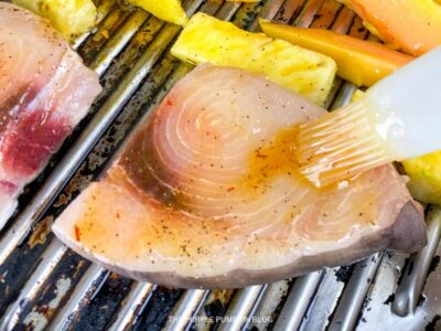 Brushing Swordfish with Marinade